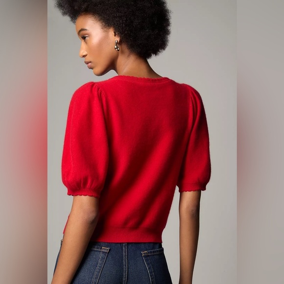 NWT! Anthropologie Maeve Puff-Sleeve Cashmere Cardigan Sweater - Size XXS 🍟 - Picture 3 of 10